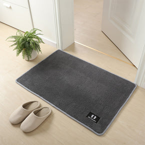 Comfy Dark Grey Super Fibre Soft Shaggy Plain Floor Rugs Entryway Bathroom Door Mats Anti-slip Mat