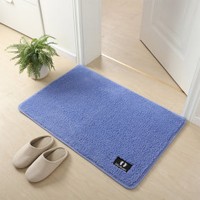 Sky Blue Super Fibre Soft Shaggy Plain Floor Rugs Entryway Bathroom Door Mats Anti-slip Mat