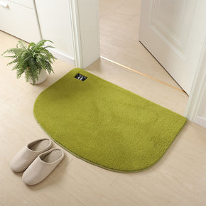 Grass Green Semicircle Super Fibre Soft Plush Plain Floor Rugs Entryway Bathroom Door Mats Anti-slip Mat