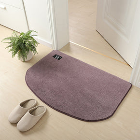 Grey Purple Semicircle Super Fibre Soft Plush Plain Floor Rugs Entryway Bathroom Door Mats Anti-slip Mat