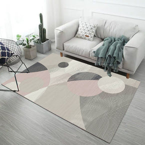 Grey Pink Modern Area Rugs Patterned Simplicity Polyester Carpets for Hall Office Living Room Dining Room Kidsroom Bedroom