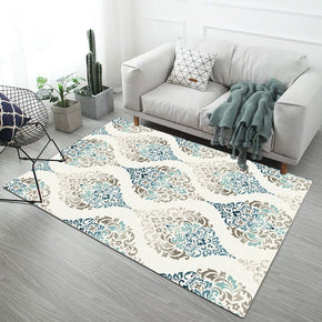 Floral Simplicity Modern Area Rugs Patterned Polyester Carpets for Living Room Hall Office Dining Room Kidsroom Bedroom
