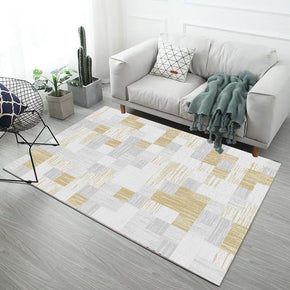 Modern Yellow Grey Simplicity Area Rugs Patterned Polyester Carpets for Living Room Hall Office Dining Room Kidsroom Bedroom
