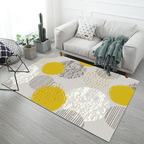 Modern Yellow Patterned Simplicity Area Rugs Polyester Carpets for Living Room Hall Dining Room Kidsroom Office