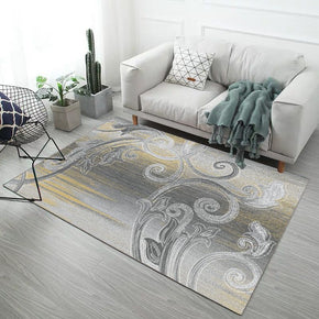 Grey Floral Modern Polyester Carpets Patterned Simplicity Area Rugs for Living Room Hall Dining Room Kidsroom Office