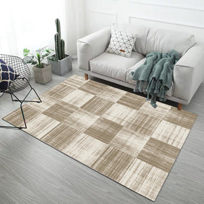 Moroccan Brown Modern Patterned Polyester Carpets Simplicity Area Rugs for Living Room Hall Dining Room Kidsroom Office
