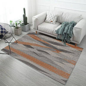 Simplicity Grey Striped Modern Area Rugs Patterned Polyester Carpets for Hall Dining Living Room Room Office Kidsroom