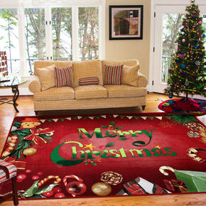 Merry Christmas Pattern Christmas Holiday Decoration Rug For Living Room Dining Room Bedroom Hall Floor Mats Rugs Christmas Tree
