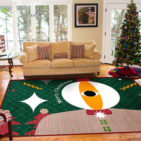 Big Eyed Pattern Christmas Holiday Decoration Rug For Living Room Dining Room Bedroom Hall Floor Mats Rugs Christmas Tree