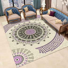 Purple Floral Patterned Modern Polyester Carpets Area Rugs for Hall Dining Living Room Room Office Kidsroom