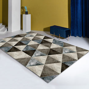 Rhombus Shape Pattern Modern Contemporary Geometric Simple Rugs for Living Room Dining Room Bedroom