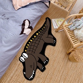 Irregular Shaped Cartoon Animals Crocodile Patterned Modern Polyester Carpets Area Rugs for Living Room Dining Room Kids room