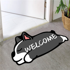 Modern Polyester Carpets Grey Cartoon Puppy Irregular Shaped Animals Patterned Area Rugs for Living Room Dining Room Kids room