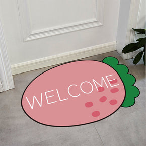 Pink Radish Cartoon Irregular Shaped Animals Modern Polyester Carpets Patterned Area Rugs for Living Room Dining Room Kids room