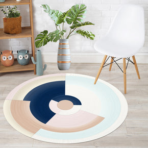 Modern Round Geometric Simplicity Polyester Carpets Patterned Area Rugs for Living Room Dining Room Kids room