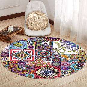 Colourful Round Vintage Printed Patterned Rugs for the Living Room Bedroom Kitchen Hall 01