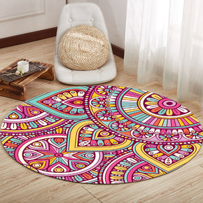 Colourful Round Vintage Printed Patterned Rugs for the Living Room Bedroom Kitchen Hall 02
