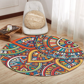 Colourful Round Vintage Printed Patterned Rugs for the Living Room Bedroom Kitchen Hall 03