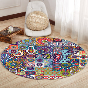 Colourful Round Vintage Printed Patterned Rugs for the Living Room Bedroom Kitchen Hall 04