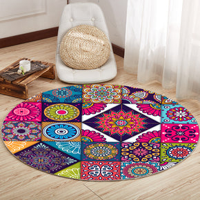Colourful Round Vintage Printed Patterned Rugs for the Living Room Bedroom Kitchen Hall 05