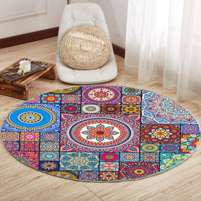 Colourful Round Vintage Printed Patterned Rugs for the Living Room Bedroom Kitchen Hall 06