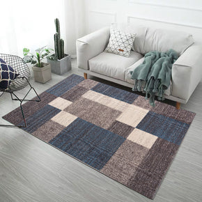 Black And Grey Squares Pattern Modern Simple Contemporary Geometric Rugs for Living Room Dining Room Bedroom