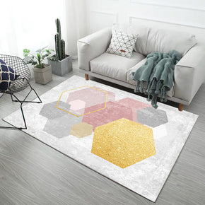 Multicolour Hexagon Pattern Modern Simple Contemporary Geometric Rugs for Living Room Dining Room Bedroom