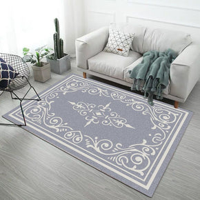 Light Purple Printed Patterns Modern Simple Contemporary Geometric Rugs for Living Room Dining Room Bedroom