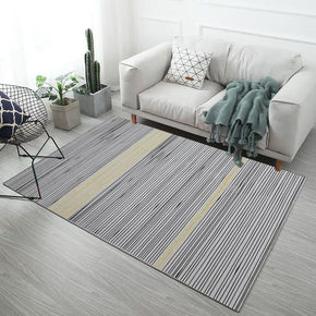 Black Lines Pattern Modern Simple Contemporary Geometric Rugs for Living Room Dining Room Bedroom