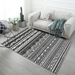 Black Moroccan Pattern Modern Simple Contemporary Geometric Rugs for Living Room Dining Room Bedroom