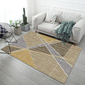 Yellow-brown Geometric Pattern Modern Simple Contemporary Geometric Rugs for Living Room Dining Room Bedroom