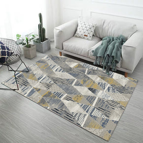 Multi-Coloured Diamond Pattern Modern Simple Contemporary Geometric Rugs for Living Room Dining Room Bedroom