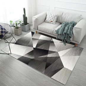 Black Grey Geometric Pattern Modern Simple Contemporary Geometric Rugs For Living Room Dining Room Bedroom