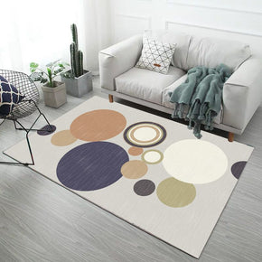 Multi-colour Round Pattern Modern Simple Contemporary Geometric Rugs For Living Room Dining Room Bedroom