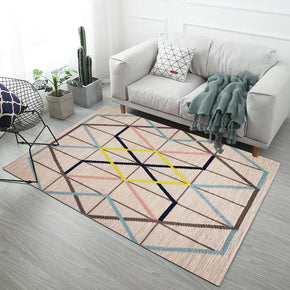 Coloured Hexagon Lines Pattern Modern Simple Contemporary Geometric Rugs For Living Room Dining Room Bedroom