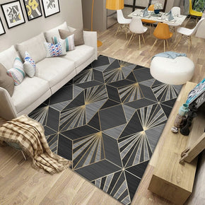 Geometric Grey Modern Pattern Rugs Polyester Carpets for Living Room Dining Room Bedroom Hall Office