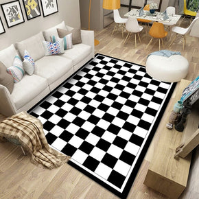 Geometric Black Geometric Modern Pattern Rugs Polyester Carpets for Living Room Dining Room Bedroom Hall Office
