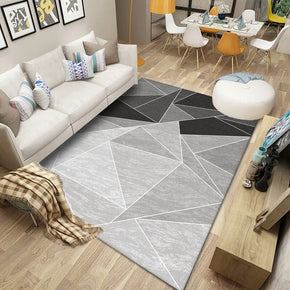 Gradient Gray Geometric Simple Modern Polyester Carpets Pattern Rugs for Living Room Dining Room Bedroom Hall Office