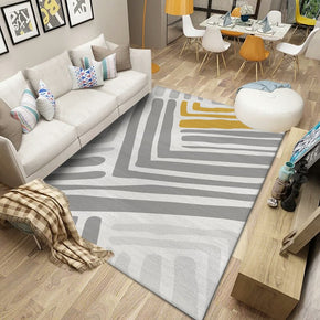 Modern Striped Polyester Carpets Simple Geometric Pattern Rugs for Bedroom Living Room Dining Room Office Hall