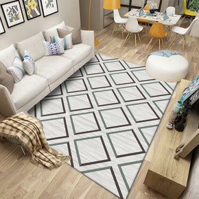 Modern Moroccan Grey Geometric Striped Polyester Carpets Simple Pattern Rugs for Bedroom Dining Room Living Room Office Hall