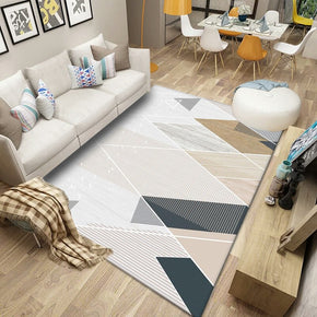 Modern Moroccan Geometric Striped Simple Pattern Rugs Polyester Carpets for Bedroom Dining Room Living Room Office Hall