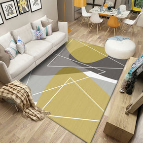 Yellow Modern Pattern Rugs Polyester Carpets for Bedroom Living Room Office Hall Dining Room
