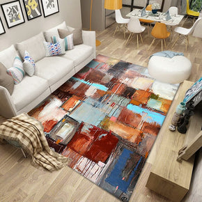 Abstract Modern Orange Pattern Rugs Polyester Carpets for Bedroom Office Hall Living Room Dining Room