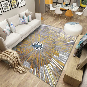 Yellow Interesting Abstract Modern Pattern Rugs Polyester Carpets for Office Bedroom Hall Living Room Dining Room