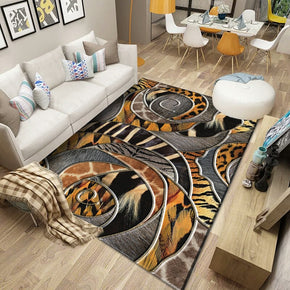 Grey Abstract Modern Rugs Pattern Polyester Carpets for Bedroom Hall Living Room Office Dining Room