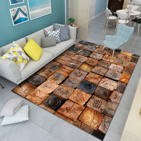 Brown Pattern Modern Rugs Polyester Carpets for Bedroom Hall Living Room Office Dining Room