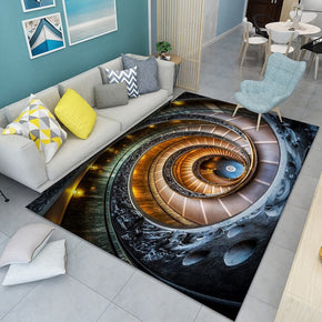 Planet Modern Pattern Rugs Polyester Carpets for Hall Living Room Bedroom Office Dining Room