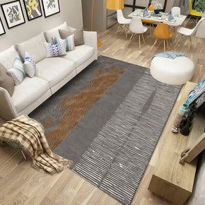 Grey Modern Pattern Rugs Polyester Carpets for Hall Living Room Bedroom Office Dining Room