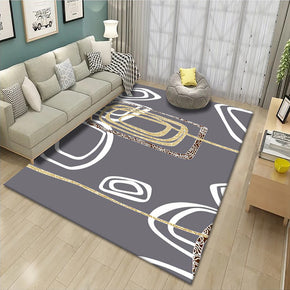 Grey Modern Striped Pattern Rugs Polyester Carpets for Hall Living Room Bedroom Office Dining Room