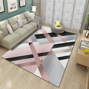 Modern Pink Grey Moroccan Pattern Rugs Geometric Polyester Carpets for Hall Living Room Bedroom Dining RoomOffice